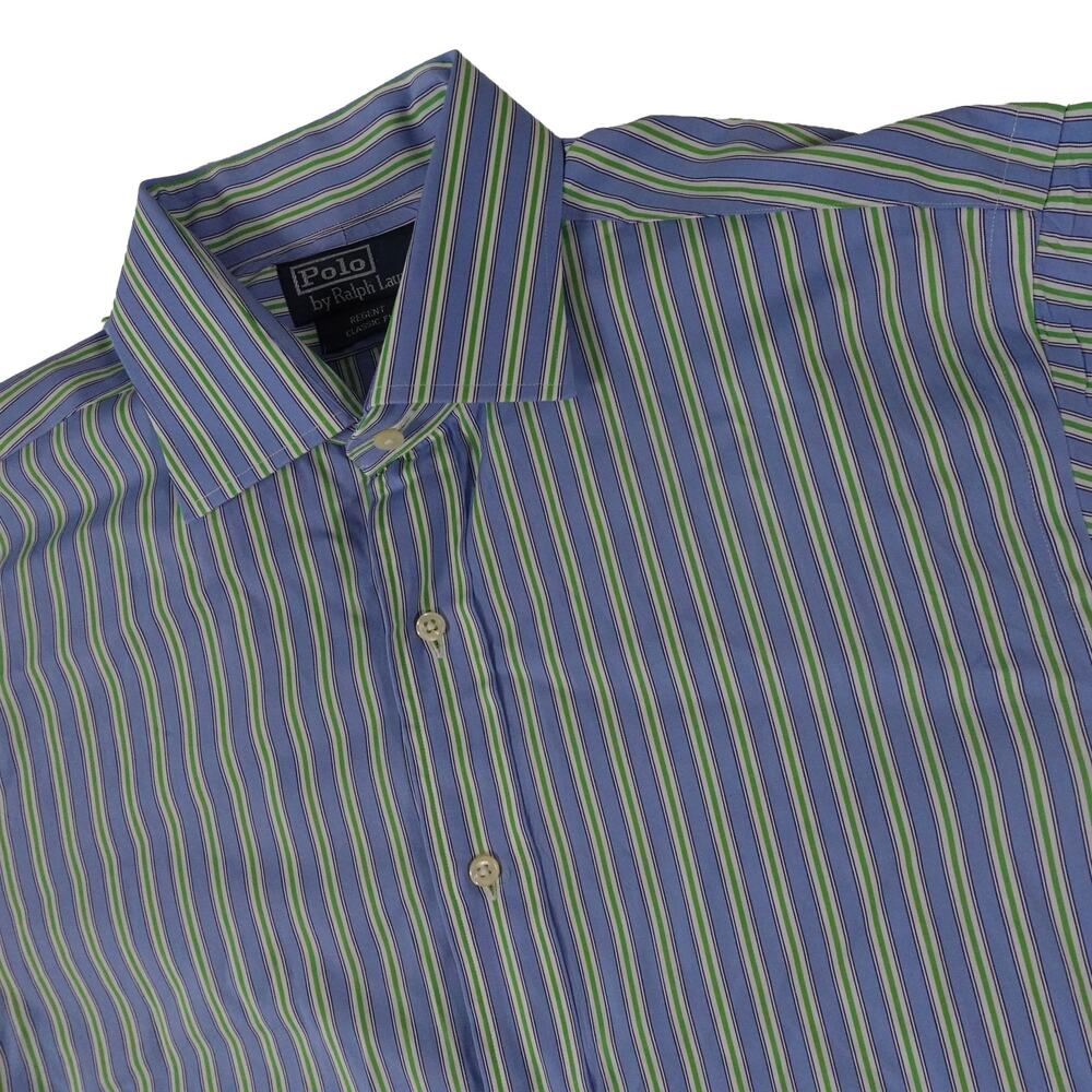 Ralph Lauren Vintage Y2K Striped Button Up Regent Classic Shirt Men's 16.5 34 35